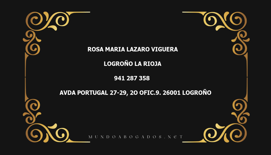 abogado Rosa Maria Lazaro Viguera en la localidad de Logroño