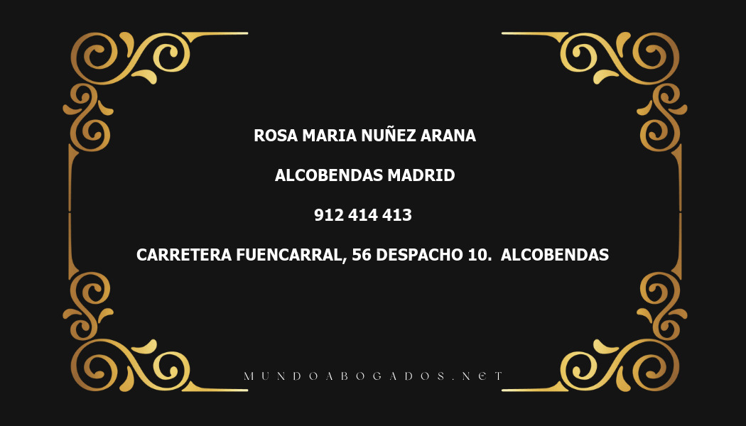 abogado Rosa Maria Nuñez Arana en la localidad de Alcobendas