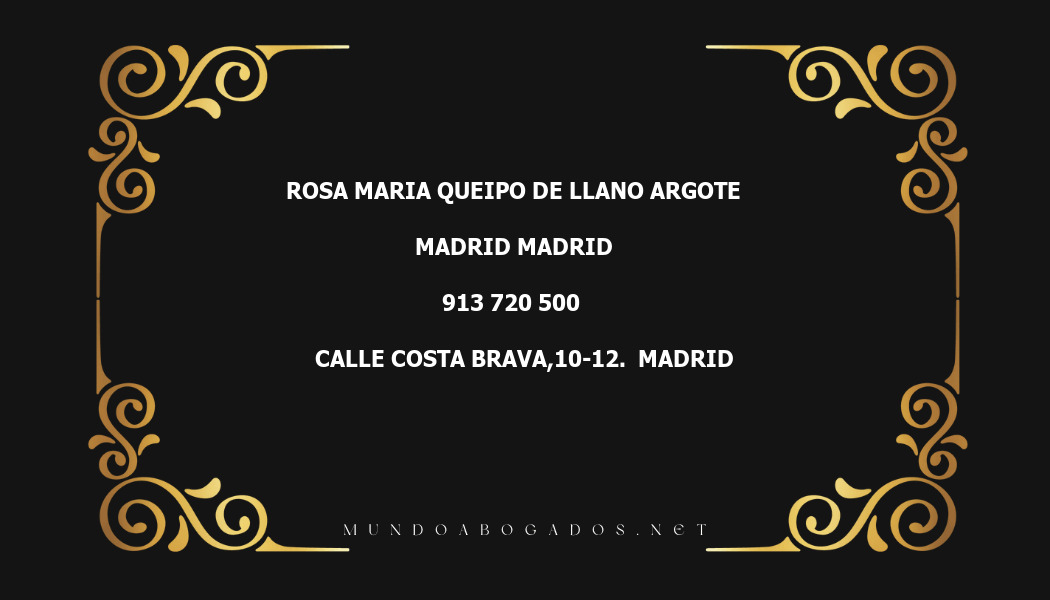 abogado Rosa Maria Queipo De Llano Argote en la localidad de Madrid