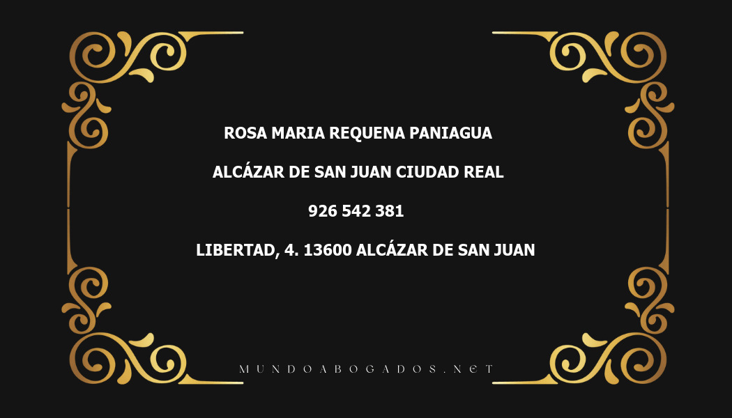 abogado Rosa Maria Requena Paniagua en la localidad de Alcázar de San Juan