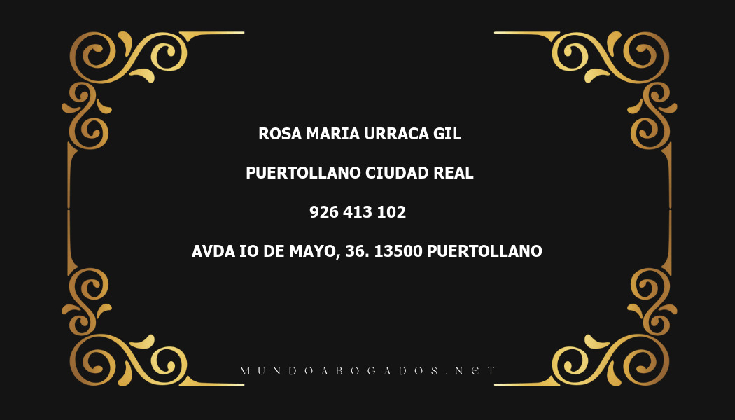 abogado Rosa Maria Urraca Gil en la localidad de Puertollano