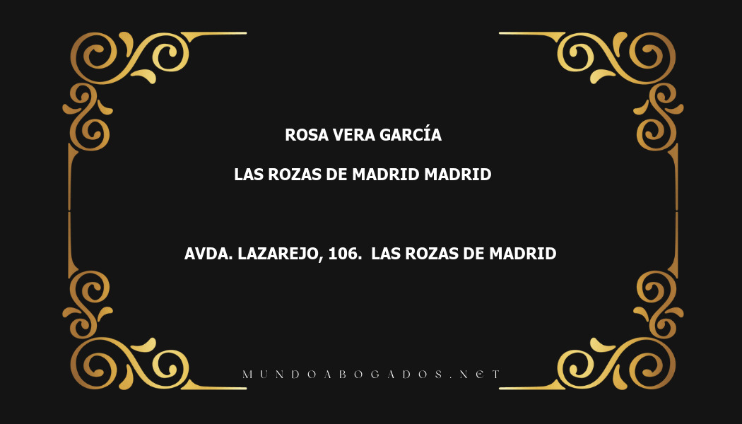 abogado Rosa Vera García en la localidad de Las Rozas de Madrid