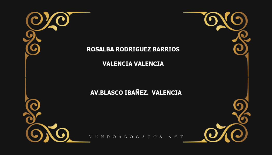 abogado Rosalba Rodriguez Barrios en la localidad de Valencia