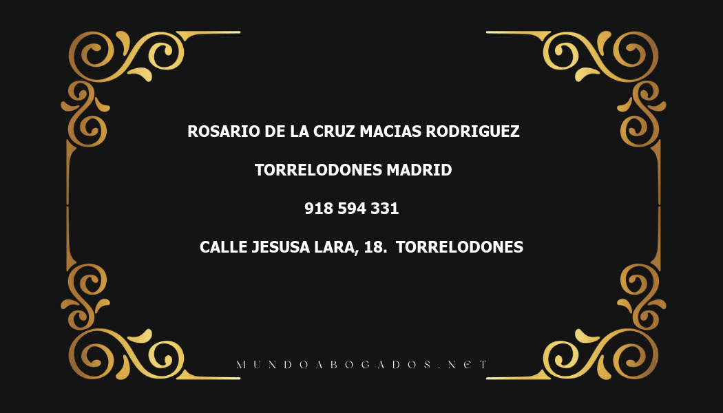 abogado Rosario De La Cruz Macias Rodriguez en la localidad de Torrelodones