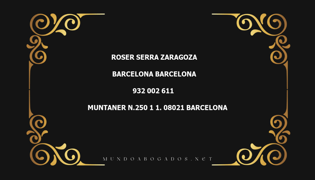 abogado Roser Serra Zaragoza en la localidad de Barcelona