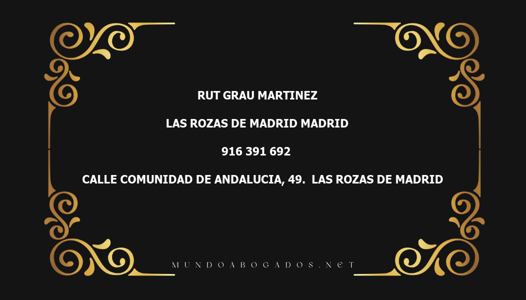 abogado Rut Grau Martinez en la localidad de Las Rozas de Madrid