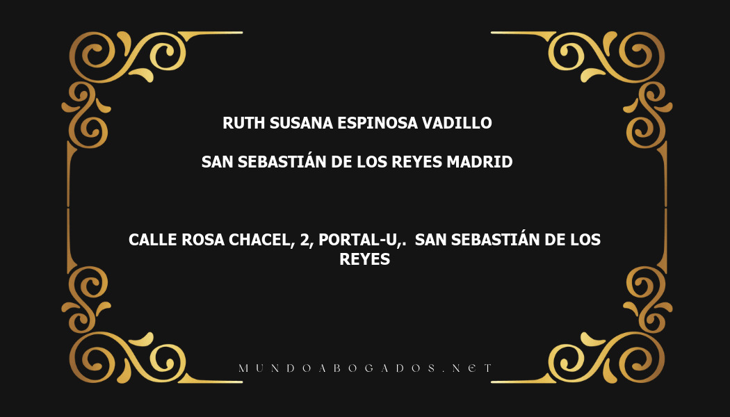 abogado Ruth Susana Espinosa Vadillo en la localidad de San Sebastián de los Reyes