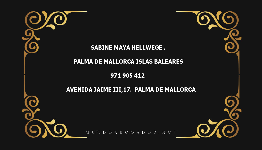 abogado Sabine Maya Hellwege . en la localidad de Palma de Mallorca