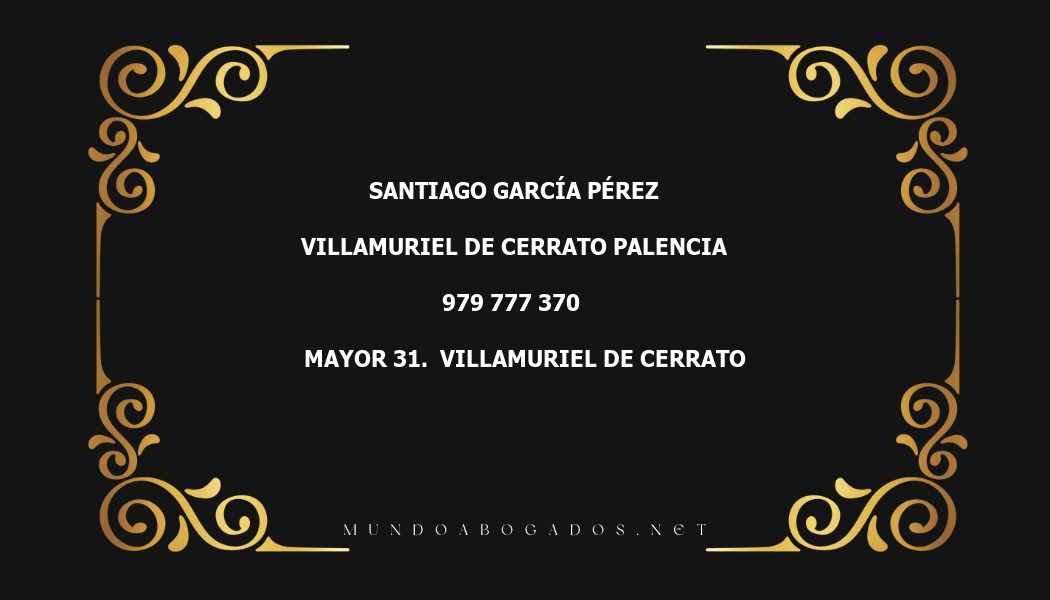 abogado Santiago García Pérez en la localidad de Villamuriel de Cerrato