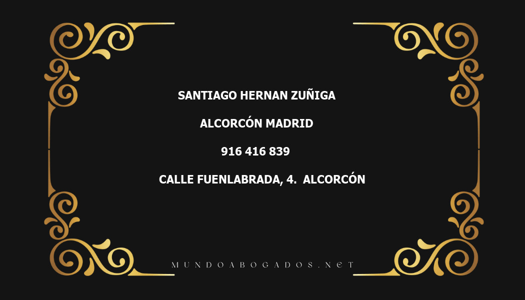 abogado Santiago Hernan Zuñiga en la localidad de Alcorcón