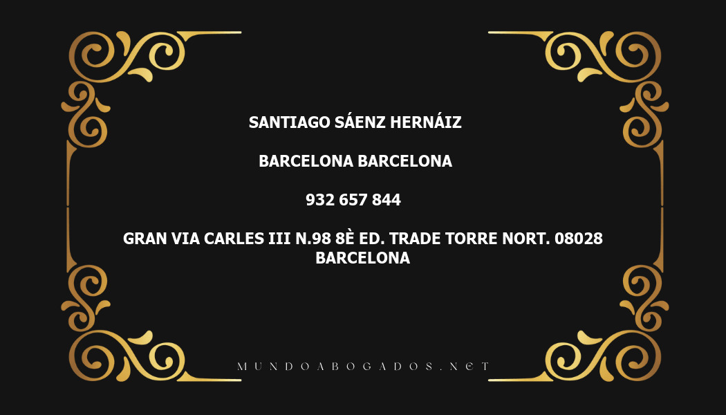 abogado Santiago Sáenz Hernáiz en la localidad de Barcelona