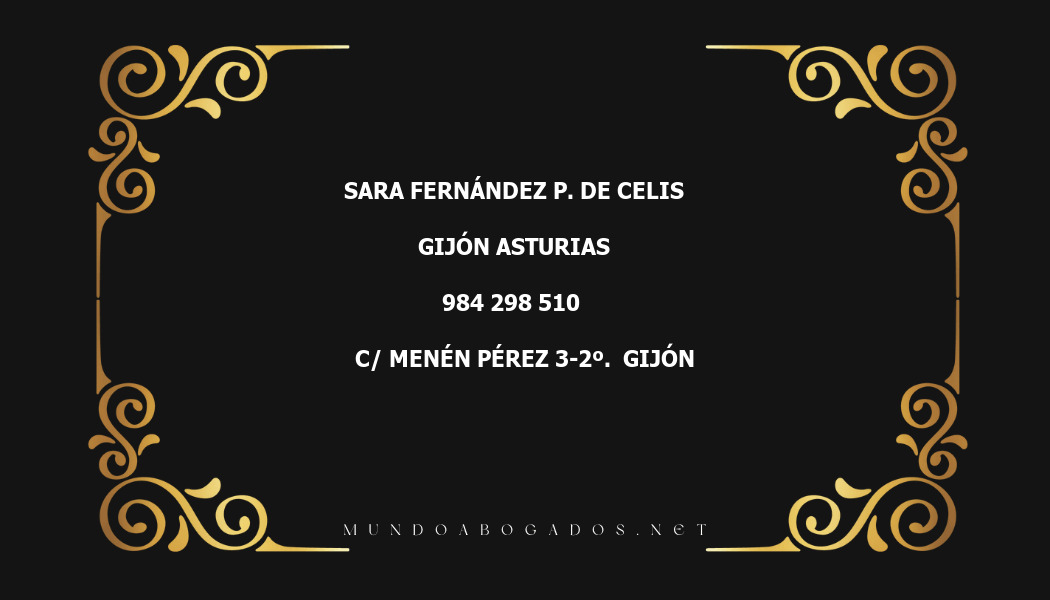 abogado Sara Fernández P. De Celis en la localidad de Gijón