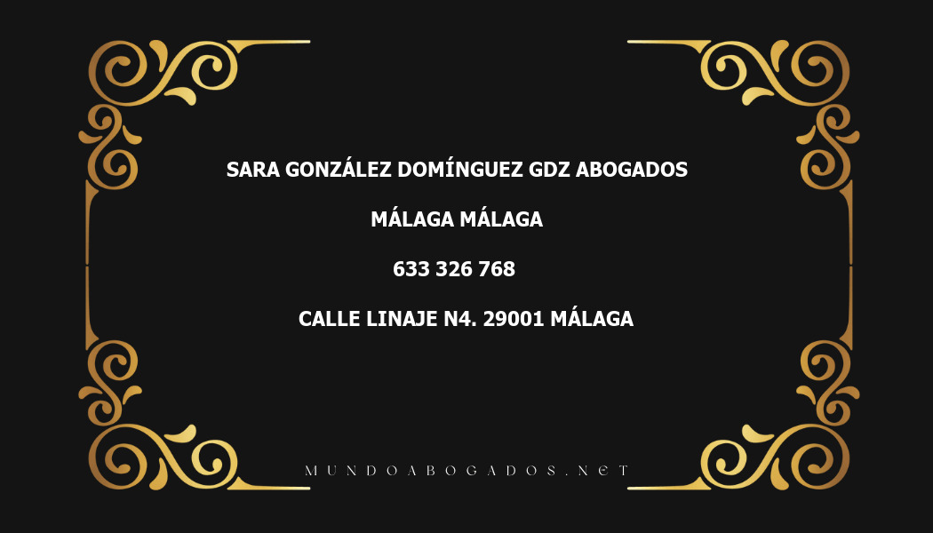 abogado Sara González Domínguez Gdz Abogados en la localidad de Málaga