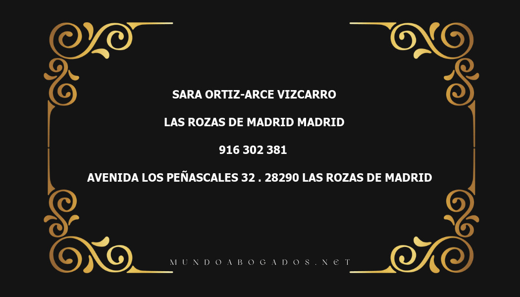 abogado Sara Ortiz-Arce Vizcarro en la localidad de Las Rozas de Madrid