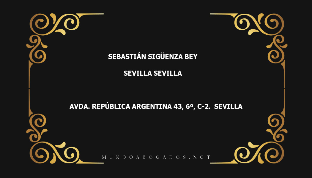 abogado Sebastián Sigüenza Bey en la localidad de Sevilla