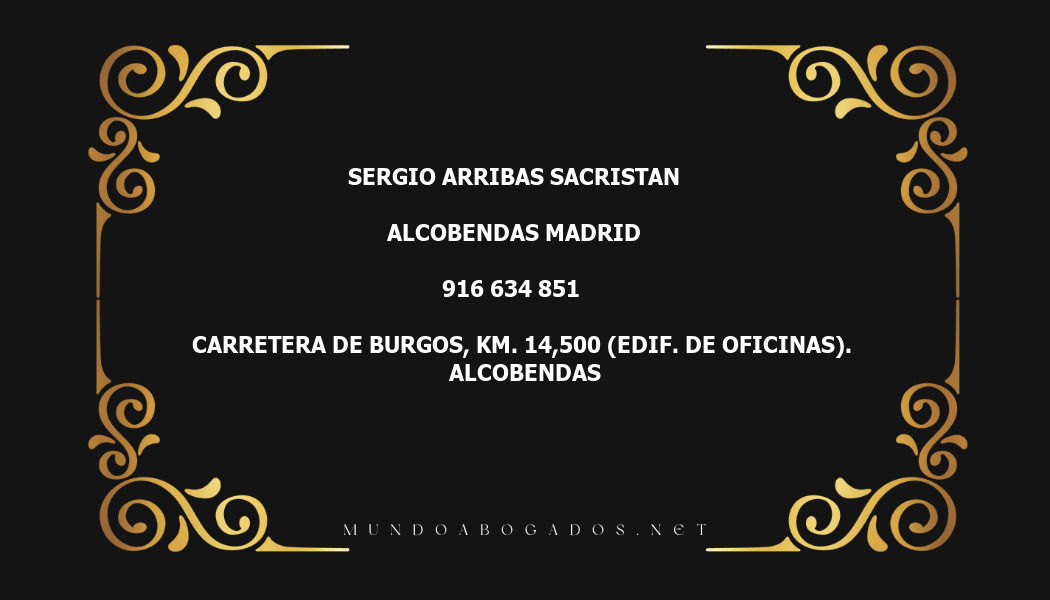 abogado Sergio Arribas Sacristan en la localidad de Alcobendas