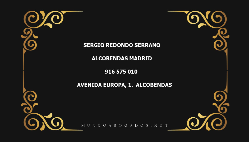 abogado Sergio Redondo Serrano en la localidad de Alcobendas