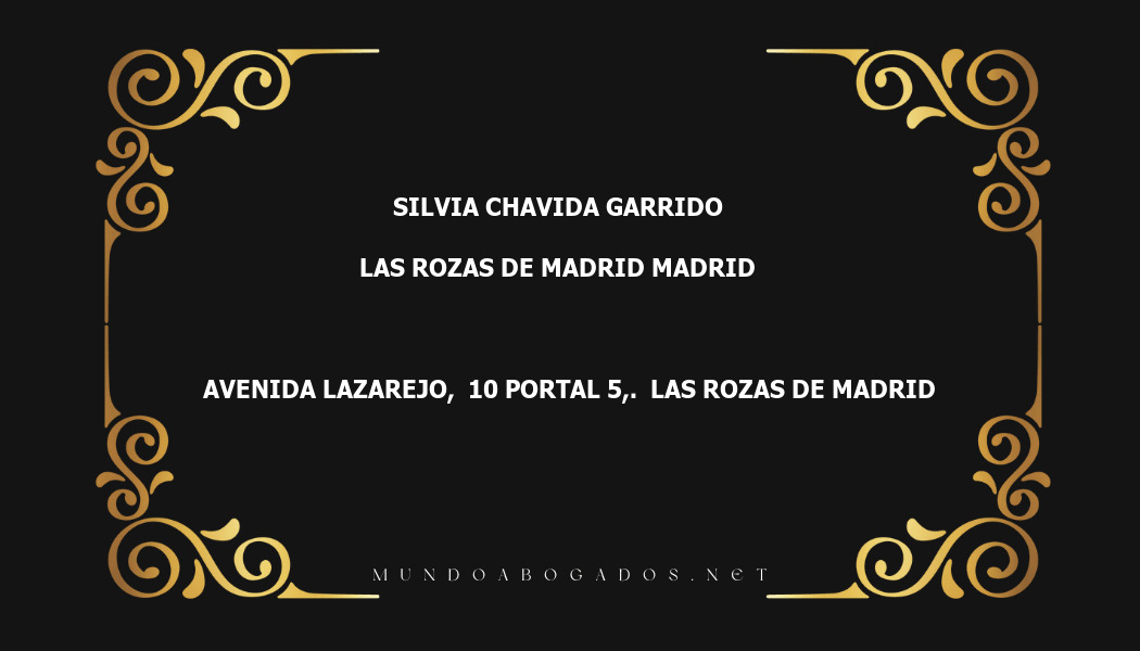 abogado Silvia Chavida Garrido en la localidad de Las Rozas de Madrid