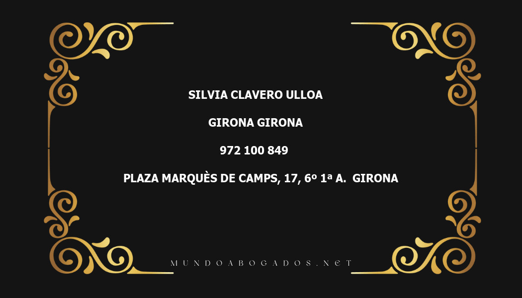 abogado Silvia Clavero Ulloa en la localidad de Girona