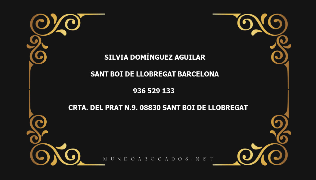 abogado Silvia Domínguez Aguilar en la localidad de Sant Boi de Llobregat