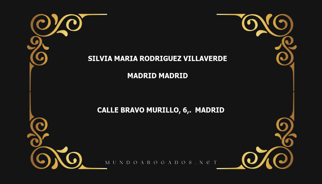 abogado Silvia Maria Rodriguez Villaverde en la localidad de Madrid