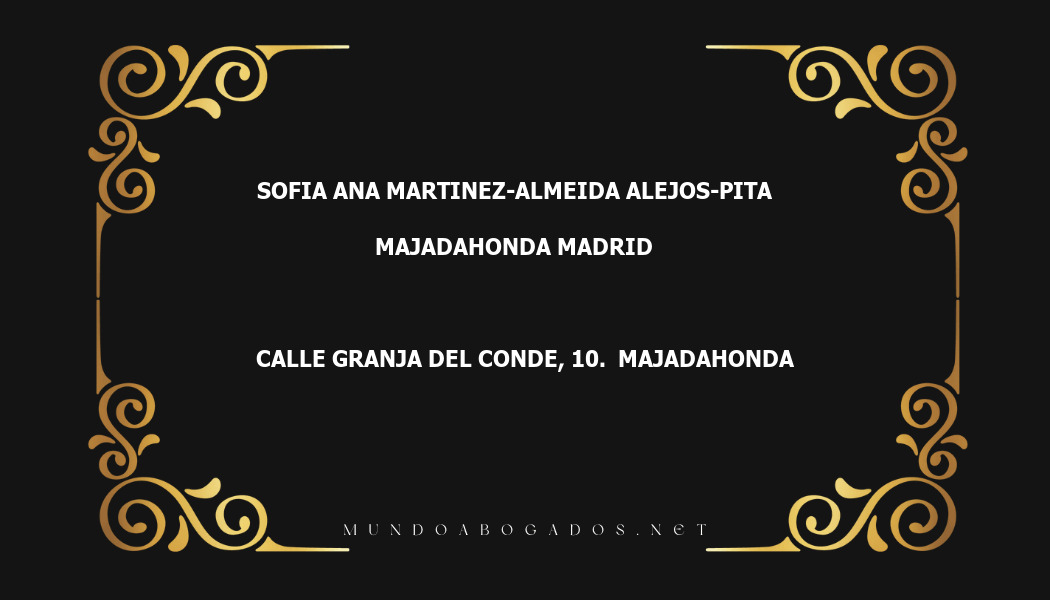 abogado Sofia Ana Martinez-Almeida Alejos-Pita en la localidad de Majadahonda