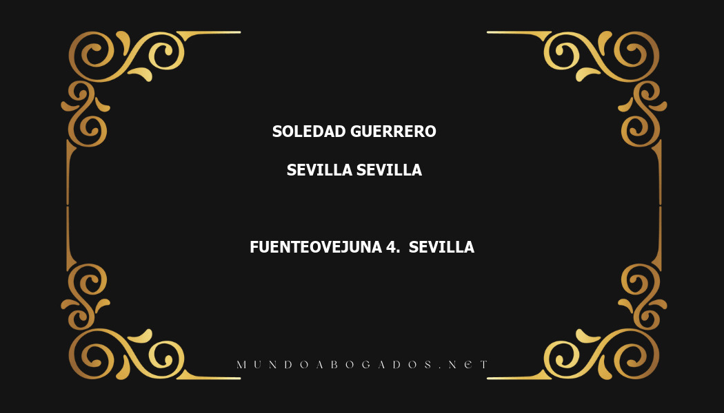 abogado Soledad Guerrero en la localidad de Sevilla