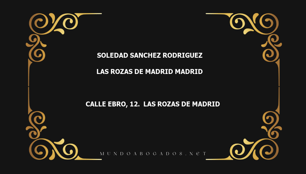 abogado Soledad Sanchez Rodriguez en la localidad de Las Rozas de Madrid