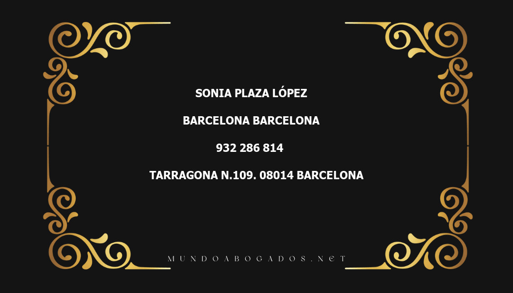 abogado Sonia Plaza López en la localidad de Barcelona