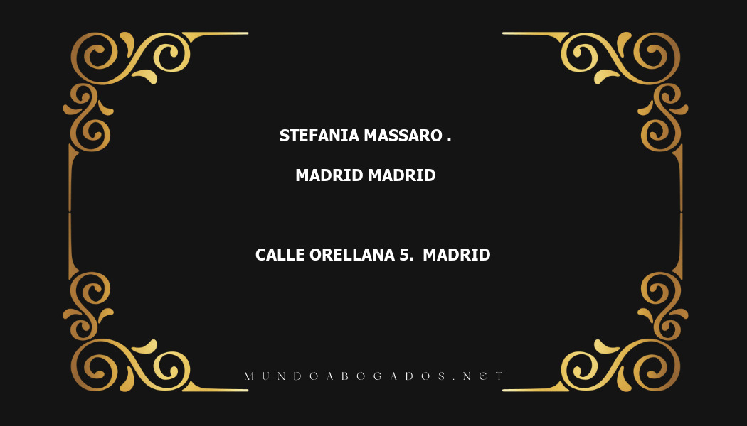 abogado Stefania Massaro . en la localidad de Madrid