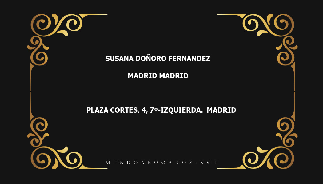 abogado Susana Doñoro Fernandez en la localidad de Madrid