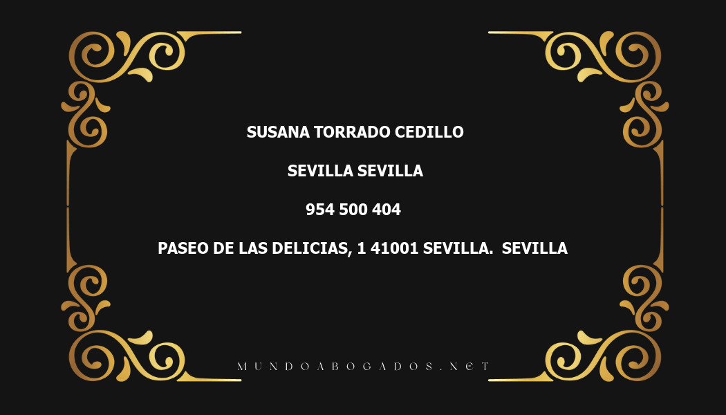 abogado Susana Torrado Cedillo en la localidad de Sevilla