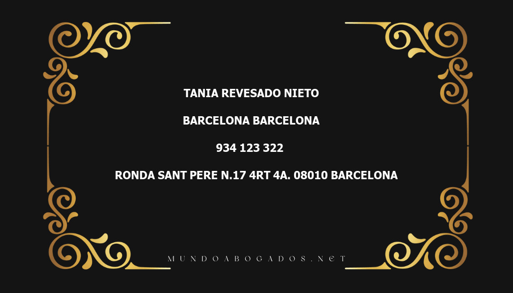 abogado Tania Revesado Nieto en la localidad de Barcelona