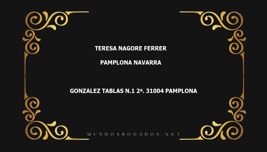 abogado Teresa Nagore Ferrer en la localidad de Pamplona