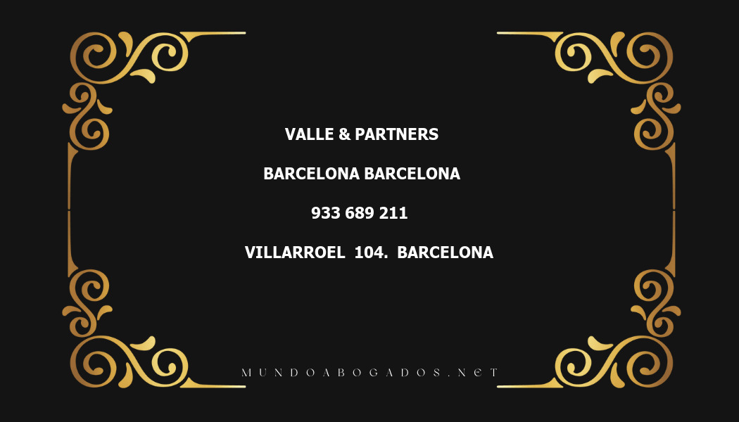 abogado Valle & Partners en la localidad de Barcelona