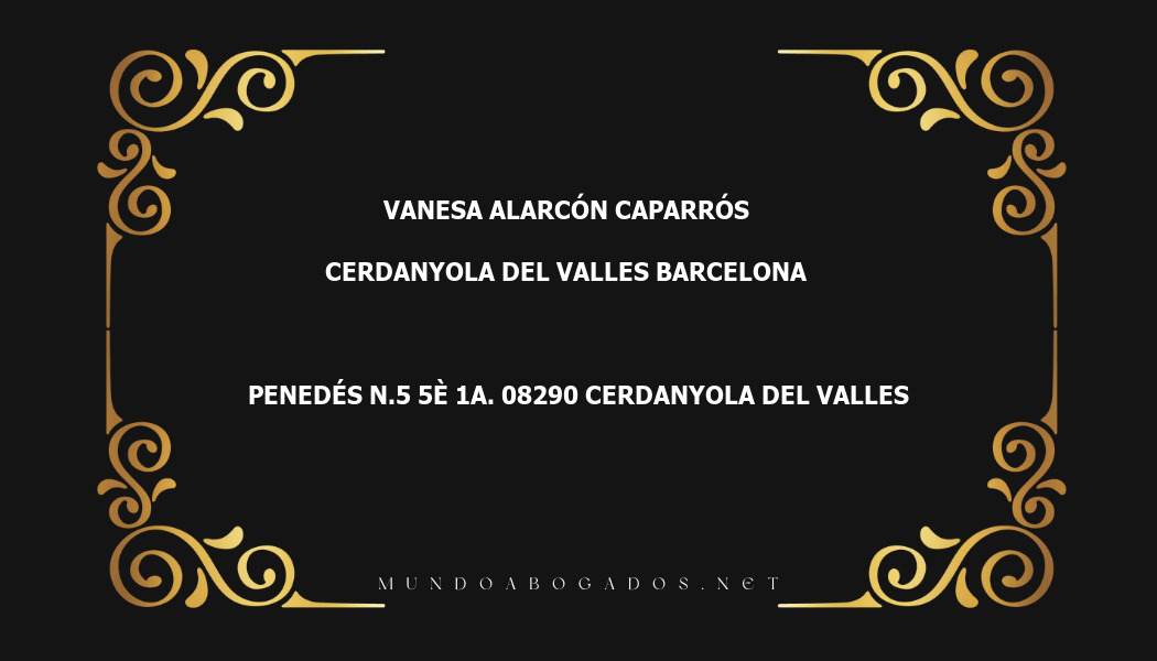 abogado Vanesa Alarcón Caparrós en la localidad de Cerdanyola del Valles