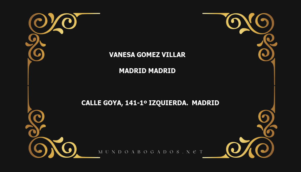 abogado Vanesa Gomez Villar en la localidad de Madrid