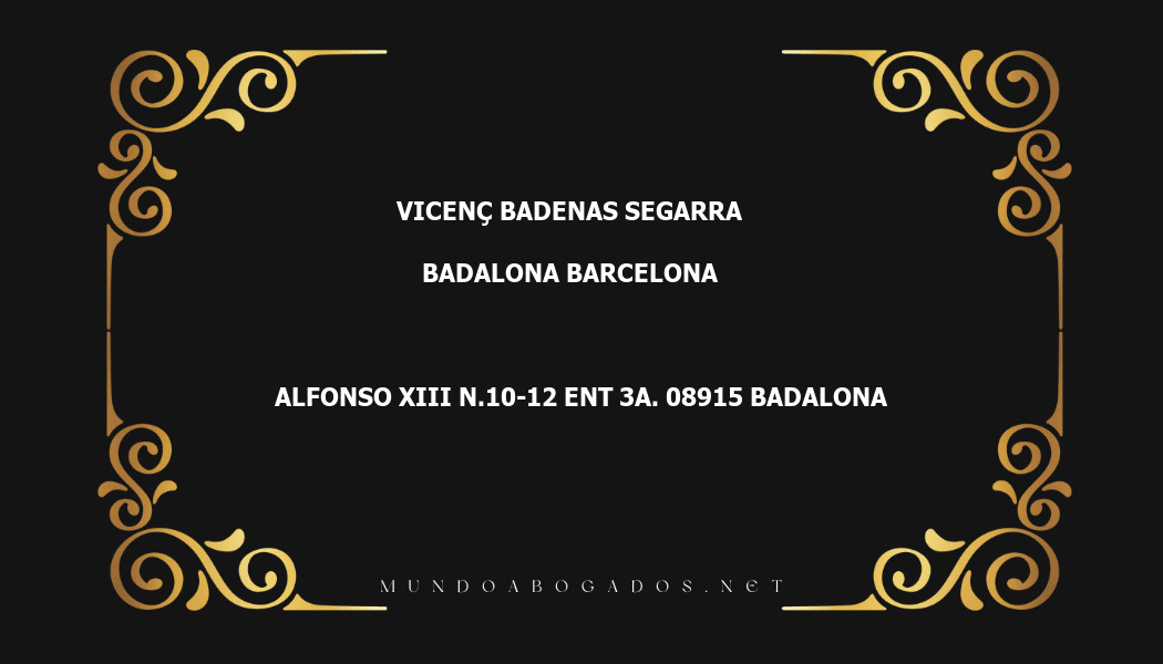 abogado Vicenç Badenas Segarra en la localidad de Badalona