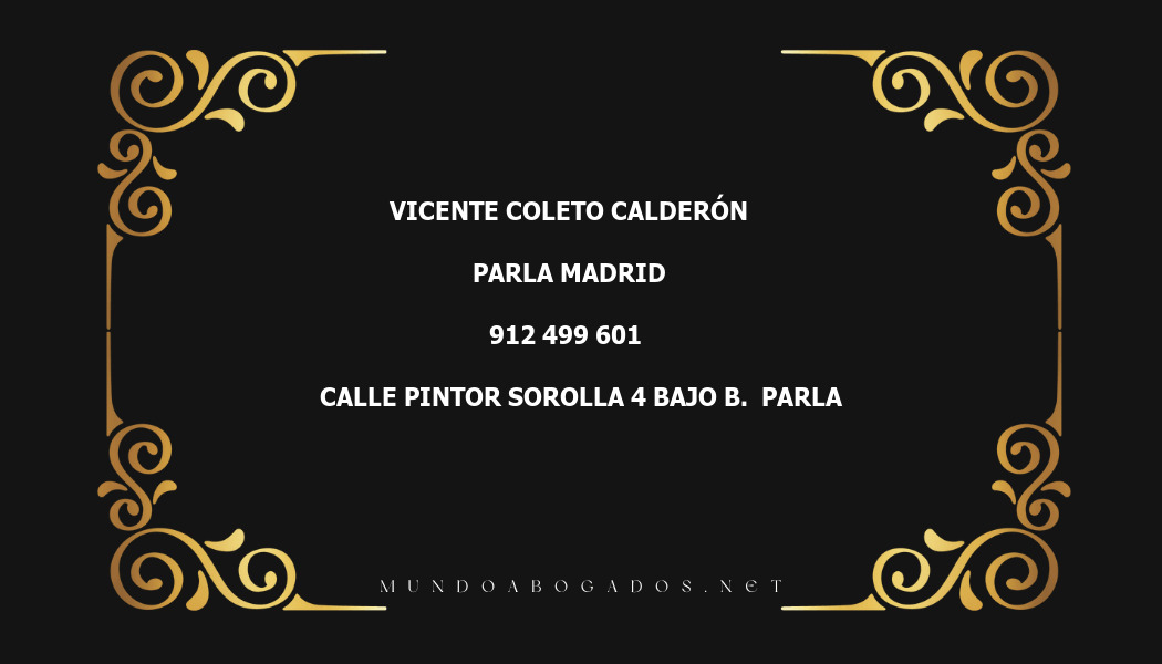 abogado Vicente Coleto Calderón en la localidad de Parla