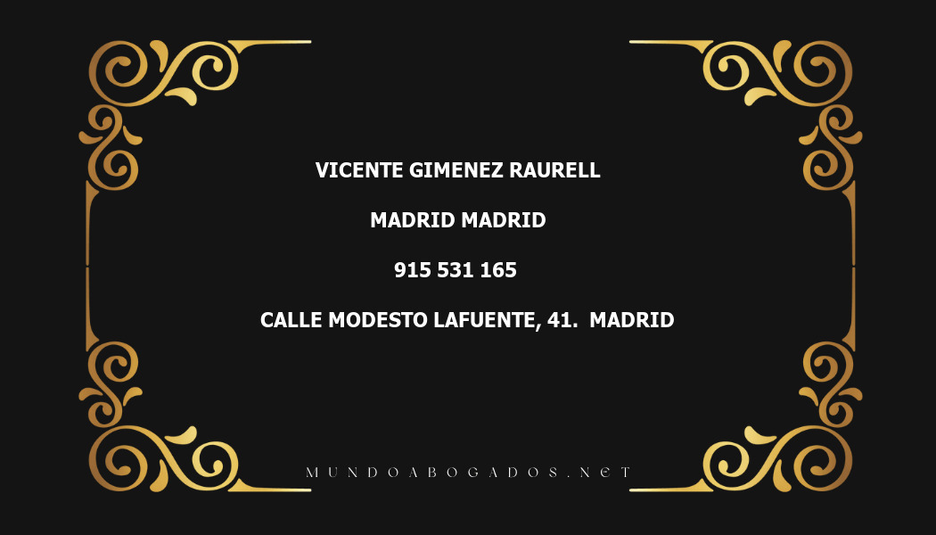 abogado Vicente Gimenez Raurell en la localidad de Madrid