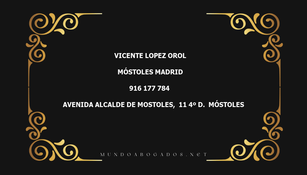 abogado Vicente Lopez Orol en la localidad de Móstoles