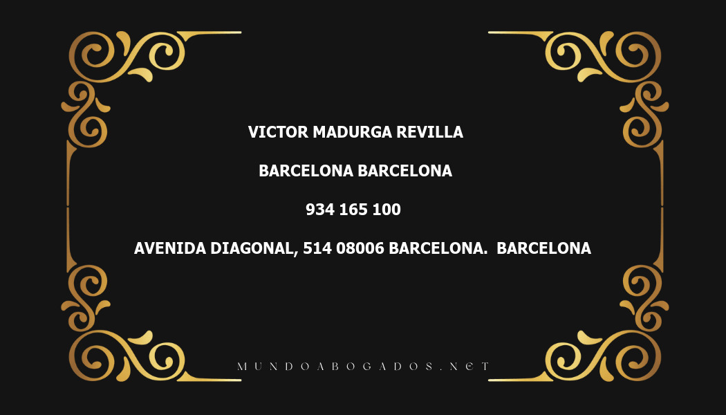 abogado Victor Madurga Revilla en la localidad de Barcelona