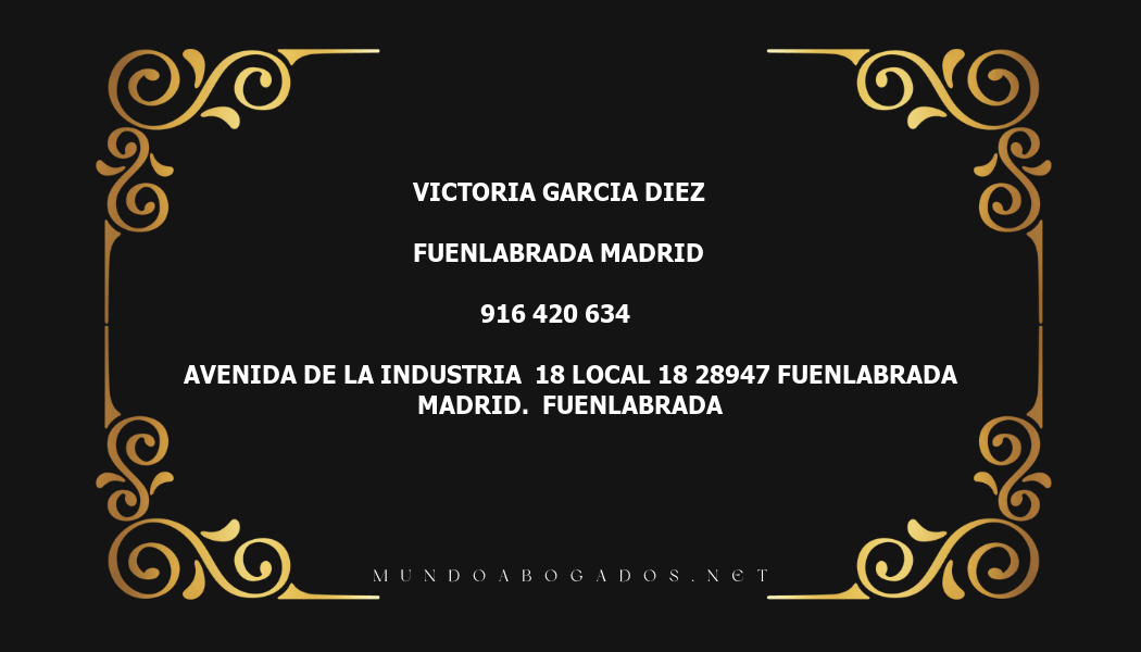 abogado Victoria Garcia Diez en la localidad de Fuenlabrada