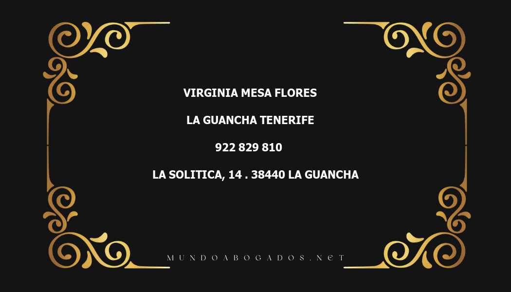 abogado Virginia Mesa Flores en la localidad de La Guancha