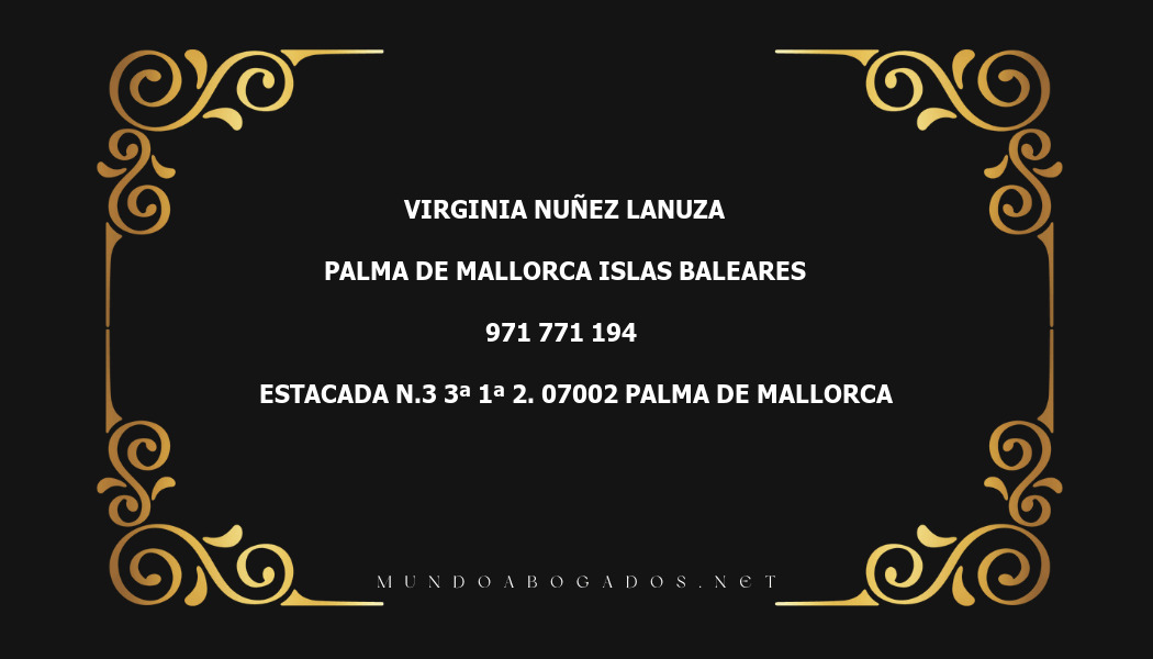 abogado Virginia Nuñez Lanuza en la localidad de Palma de Mallorca