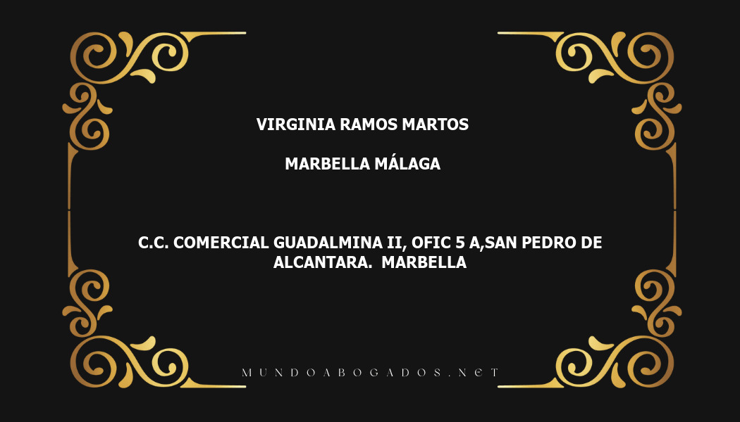 abogado Virginia Ramos Martos en la localidad de Marbella