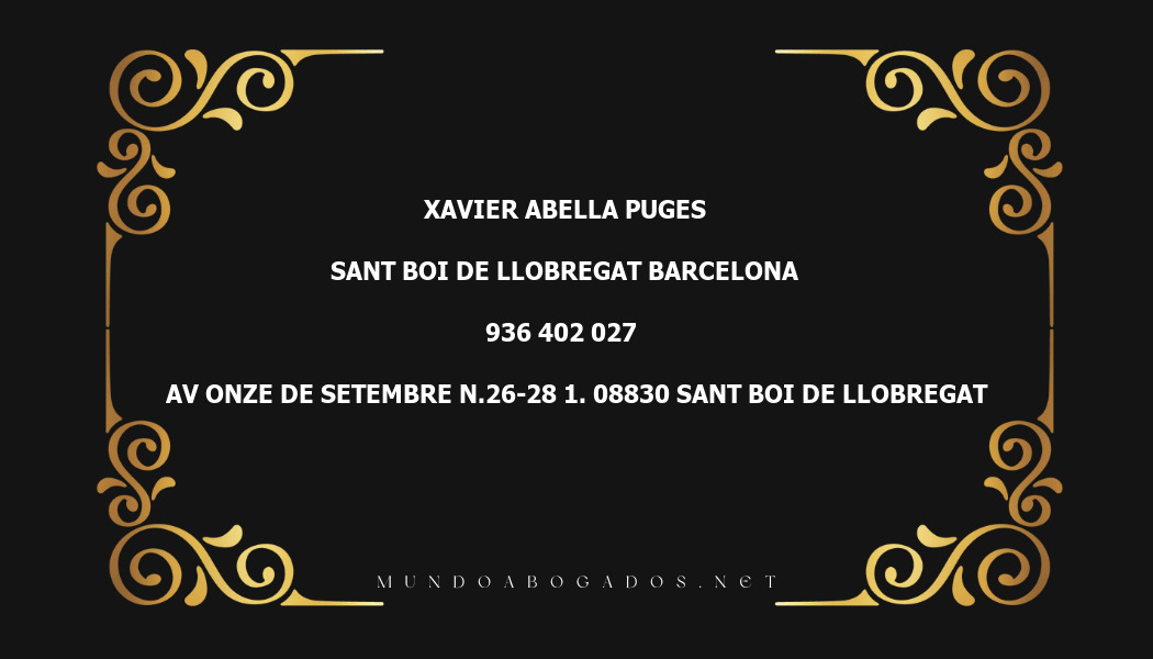 abogado Xavier Abella Puges en la localidad de Sant Boi de Llobregat