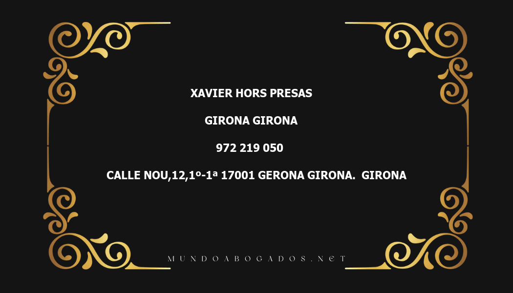 abogado Xavier Hors Presas en la localidad de Girona