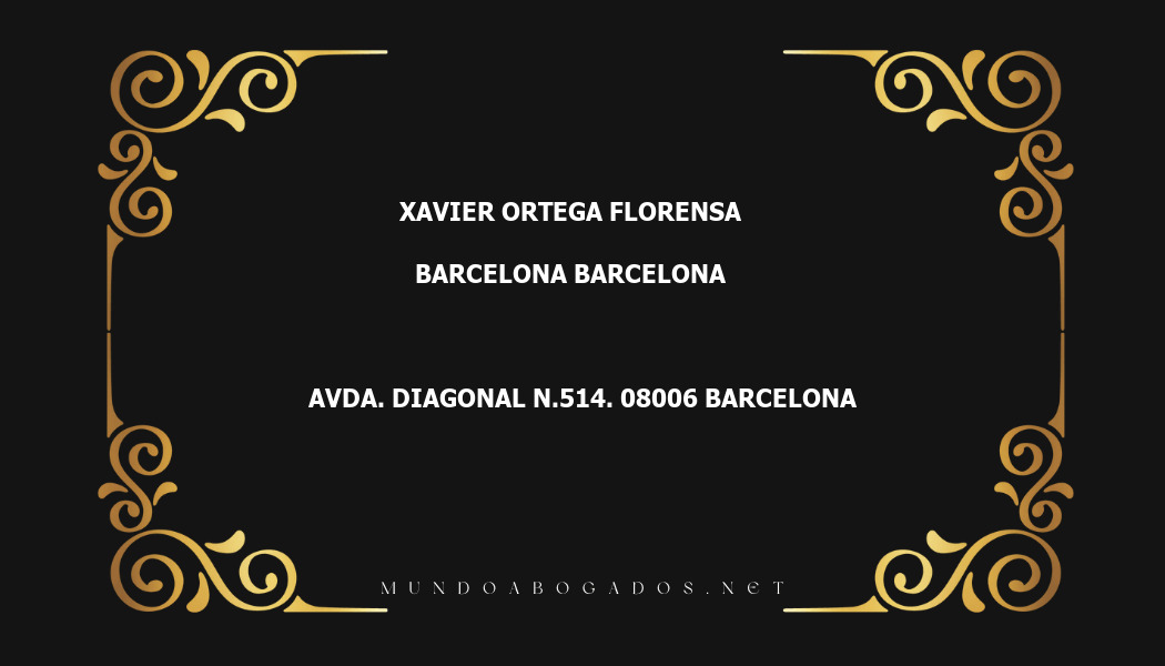 abogado Xavier Ortega Florensa en la localidad de Barcelona