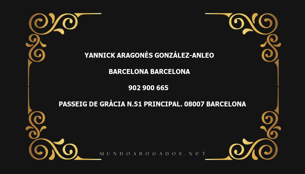 abogado Yannick Aragonès González-Anleo en la localidad de Barcelona